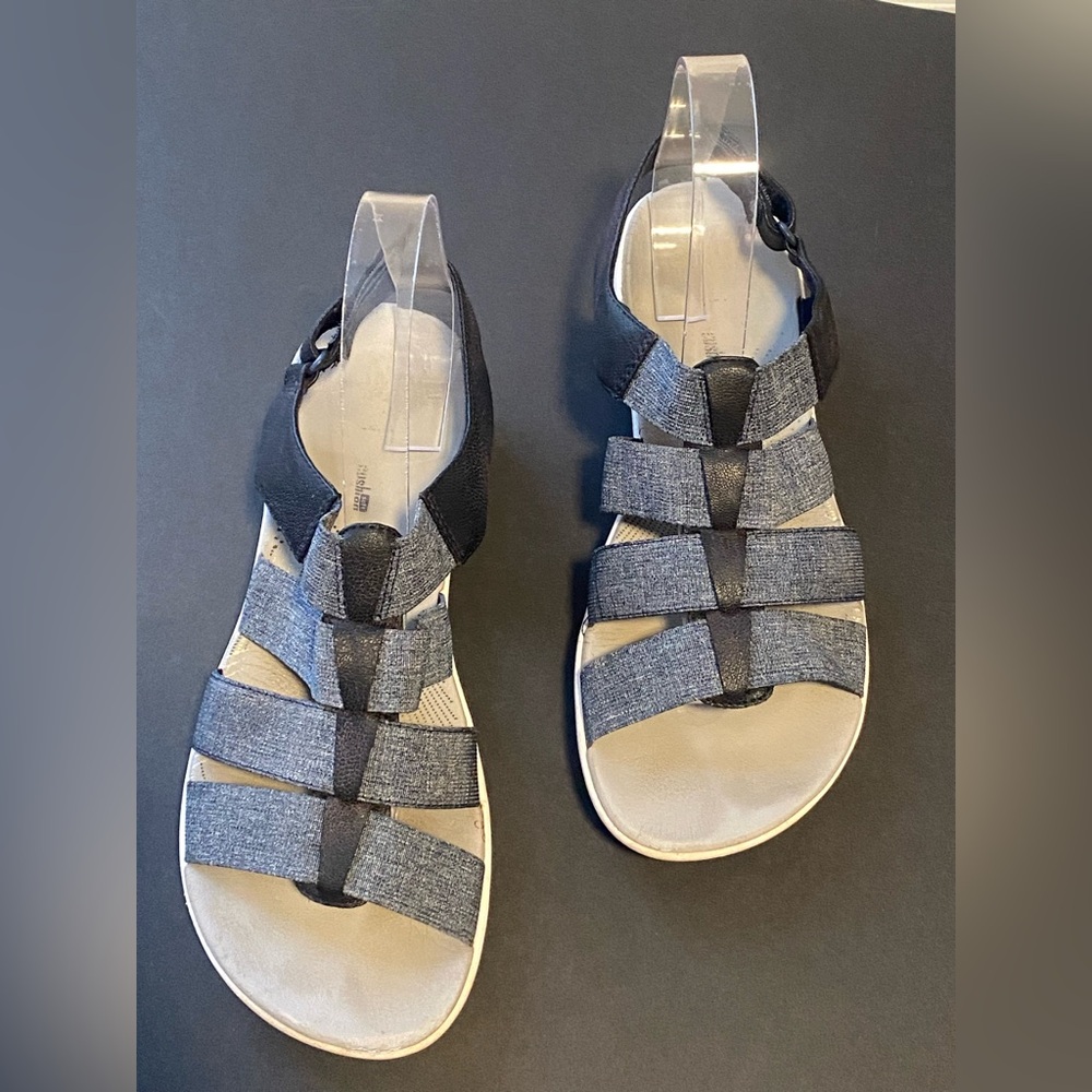 Clarks Cloud Steppers Sandals Womens Arla Shaylie Strappy Gladiator 8.5 Blue